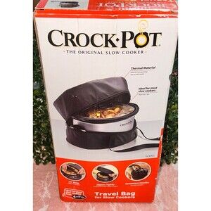 Crock Pot Travel Bag for 4 -7 Quart Slow Cookers, Black-Thermal Bag New Open Box